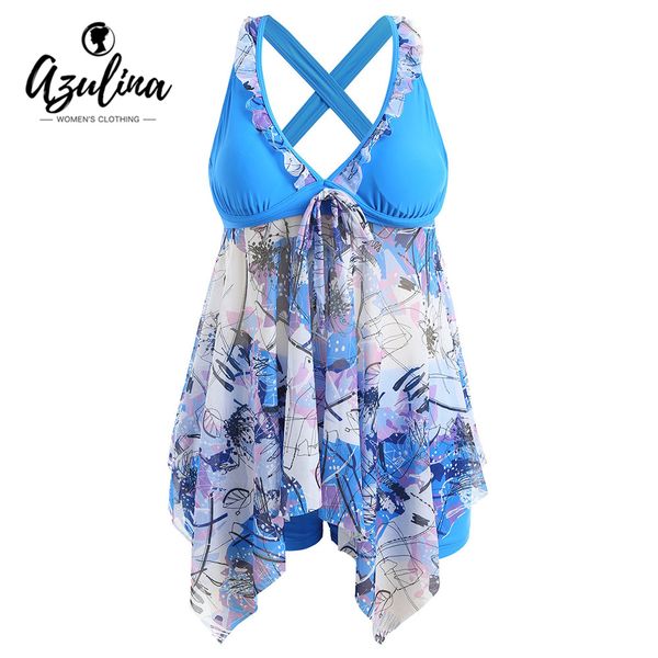 azulina plus size criss cross skirted women set bowknot scrawl handkerchief panel boyshorts two piece sets summer beachwear, Gray
azulina plus size criss cross skirted women set bowknot scrawl handkerchief panel boyshorts two piece sets summer beachwear, Gray