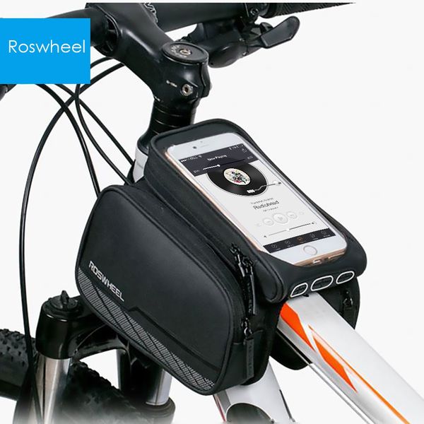 roswheel bike front tube phone bag double pockets riding cycling supplies for 5.5 inch touch screen
roswheel bike front tube phone bag double pockets riding cycling supplies for 5.5 inch touch screen