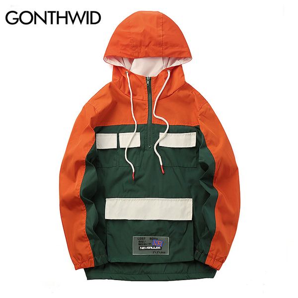 gonthwid men color block patchwork fleece hooded jackets streetwear 2018 hip hop front pockets half zipper pullover jacket coats, Black;brown
gonthwid men color block patchwork fleece hooded jackets streetwear 2018 hip hop front pockets half zipper pullover jacket coats, Black;brown