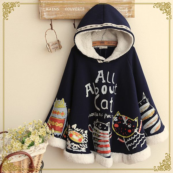 wholesale-autumn harajuku casaco feminino women wild sweet wild carter crayon cats printed patchwork vintage embroidery plus cloak coat, Black;brown
wholesale-autumn harajuku casaco feminino women wild sweet wild carter crayon cats printed patchwork vintage embroidery plus cloak coat, Black;brown