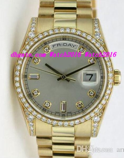 luxury christmas gift 36mm watches 118388 diamond 18k gold automatic stainless steel mechanical men's watch wristwatch, Slivery;brown
luxury christmas gift 36mm watches 118388 diamond 18k gold automatic stainless steel mechanical men's watch wristwatch, Slivery;brown