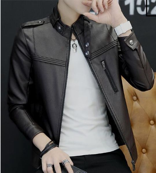 men's spring autumn fashion korean version of the european american new trend boutique personality trim wash leather coat /m-4xl, Black
men's spring autumn fashion korean version of the european american new trend boutique personality trim wash leather coat /m-4xl, Black