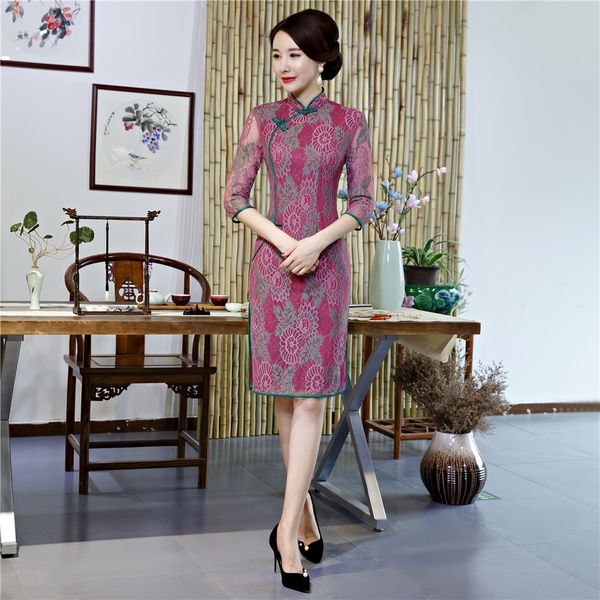shanghai story half sleeve knee length qipao dress for women chinese style dress traditional chinese lace cheongsam, Red
shanghai story half sleeve knee length qipao dress for women chinese style dress traditional chinese lace cheongsam, Red