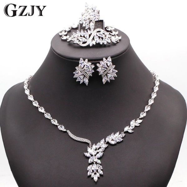 gzjy gorgeous wedding jewelry sets zircon necklace ring bracelet earring white gold color for women wedding birthday gift, Slivery;golden
gzjy gorgeous wedding jewelry sets zircon necklace ring bracelet earring white gold color for women wedding birthday gift, Slivery;golden