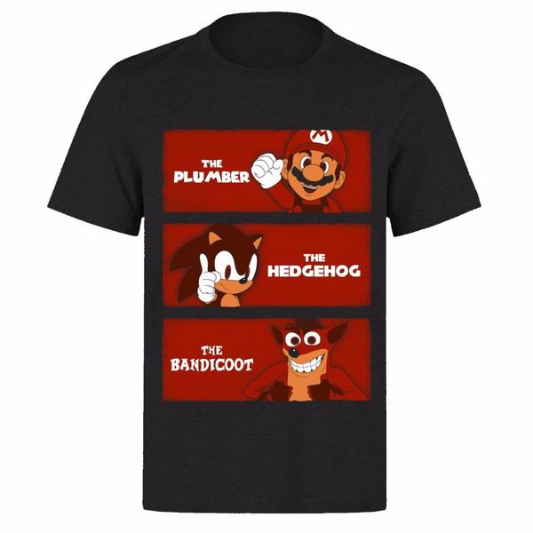the plummer the hedgehog & badicoot black ph26 t-shirt novelty cool men short sleeve tshirt print t shirt men, White;black
the plummer the hedgehog & badicoot black ph26 t-shirt novelty cool men short sleeve tshirt print t shirt men, White;black