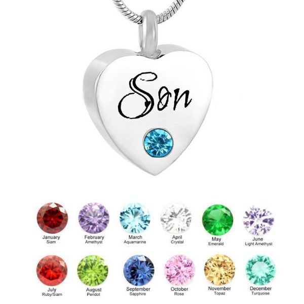 cremation urn jewelry heart pendant son birthstone memorial ash keepsake necklace, Silver
cremation urn jewelry heart pendant son birthstone memorial ash keepsake necklace, Silver