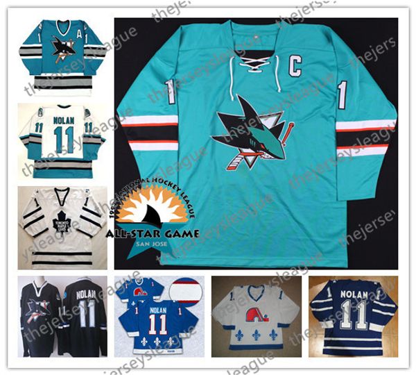 сан-хосе шаркс # 11 оуэн нолан 1997 all star ретро квебек нордикс зеленый белый торонто мейпл лифс винтаж синий хоккейный джерси s-4xl, Black
сан-хосе шаркс # 11 оуэн нолан 1997 all star ретро квебек нордикс зеленый белый торонто мейпл лифс винтаж синий хоккейный джерси s-4xl, Black