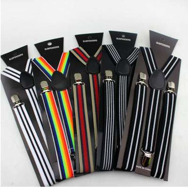new fashion men striped suspenders belt 3 clip-on men women braces straps, Black;white
new fashion men striped suspenders belt 3 clip-on men women braces straps, Black;white
