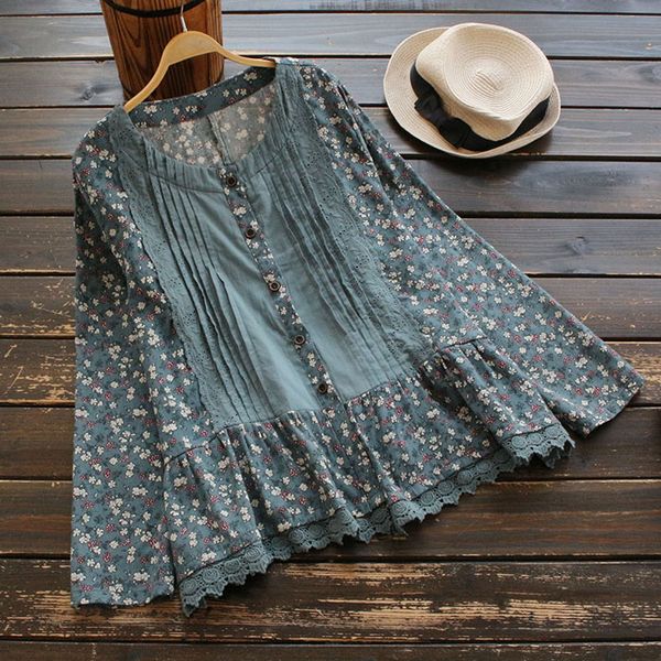 rustic flowers print patchwork lace lacing single-breasted doll shirt female 2018, White
rustic flowers print patchwork lace lacing single-breasted doll shirt female 2018, White