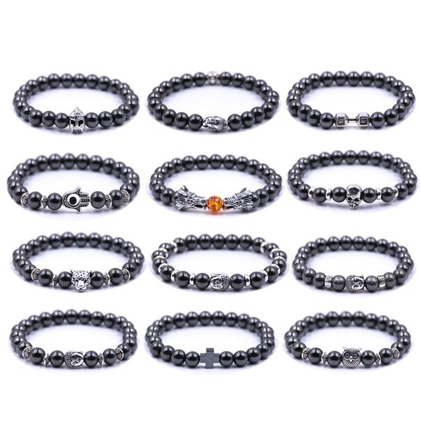 12 classic style bracelet non-magnetic hematite stone beads live lift dumbbell bracelet fit for fashion bracelets jewelry accessory g120s, Black
12 classic style bracelet non-magnetic hematite stone beads live lift dumbbell bracelet fit for fashion bracelets jewelry accessory g120s, Black