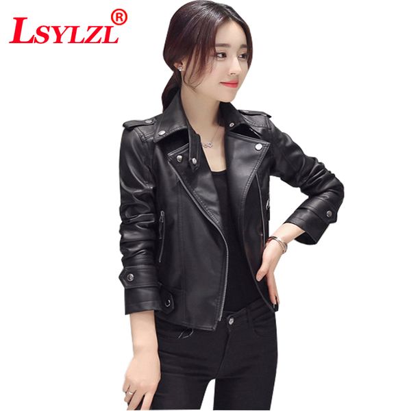 women black jacket fashion brand leather jackets zipper motorcycle faux soft leather coat female paragraph lapel pu b558
women black jacket fashion brand leather jackets zipper motorcycle faux soft leather coat female paragraph lapel pu b558