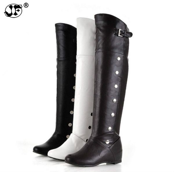 autumn height increasing over-the-knee boots woman wedges elastic tall tube boots rivet women shoes size fgb78, Black
autumn height increasing over-the-knee boots woman wedges elastic tall tube boots rivet women shoes size fgb78, Black