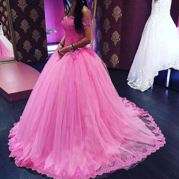 unique pink wedding dresses sweetheart off the shoulder lace appliques puffy tulle custom colors bridal gowns sweep train, White
unique pink wedding dresses sweetheart off the shoulder lace appliques puffy tulle custom colors bridal gowns sweep train, White
