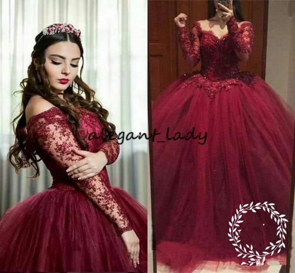 бордовый sheer кружева тюль quinceanera вечерние платья с длинными рукавами 2018 с плеча бусины пухлые бальное платье театрализованное плать, Black;red
бордовый sheer кружева тюль quinceanera вечерние платья с длинными рукавами 2018 с плеча бусины пухлые бальное платье театрализованное плать, Black;red
