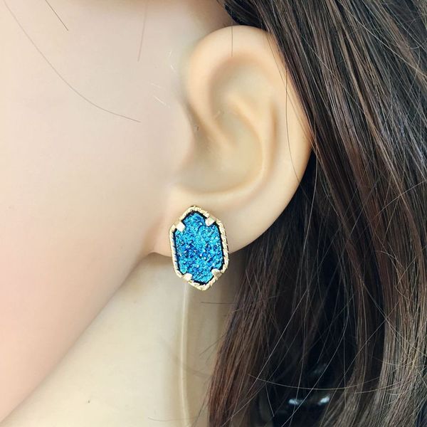 hexagon druzy stone studs earings for women natural stone earrings gold plated stud earrings fashion jewelry, Golden;silver
hexagon druzy stone studs earings for women natural stone earrings gold plated stud earrings fashion jewelry, Golden;silver