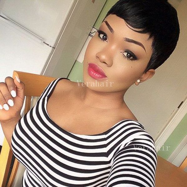 human hair short straight wigs for black women full none lace front brazilian pixie cut indian humanhair 100% machine made wig, Black;brown
human hair short straight wigs for black women full none lace front brazilian pixie cut indian humanhair 100% machine made wig, Black;brown