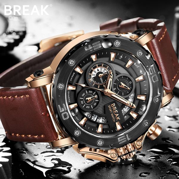 2018 break watches men gold analog leather quartz chronograph male sports clock man watch men's wristwatches relogio masculino, Slivery;brown
2018 break watches men gold analog leather quartz chronograph male sports clock man watch men's wristwatches relogio masculino, Slivery;brown