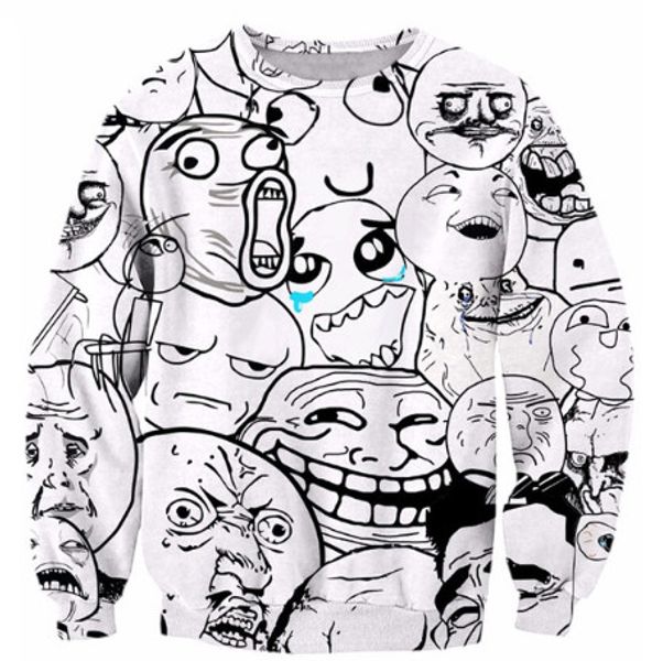 2018 мемы интернета толстовка мужчины женщины с длинным рукавом верхняя одежда смешно emoji 3d пуловер crewneck пуловер бесплатная доставка, Black 
2018 мемы интернета толстовка мужчины женщины с длинным рукавом верхняя одежда смешно emoji 3d пуловер crewneck пуловер бесплатная доставка, Black