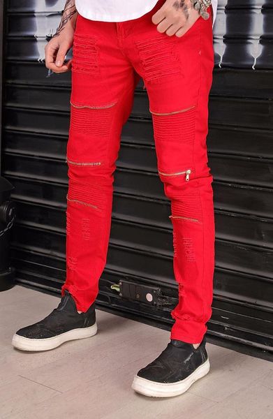 reppunk 2018 new fashion men ripped designer jeans slim fit knee zipper red male skinny wear streetwear hiphop denim pants, Blue
reppunk 2018 new fashion men ripped designer jeans slim fit knee zipper red male skinny wear streetwear hiphop denim pants, Blue