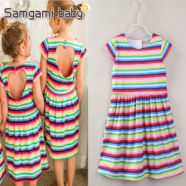summer new baby girls dresses cotton striped rainbow color short sleeved elastic waist hollow love shaped dress with button adjustable cute, Red;yellow
summer new baby girls dresses cotton striped rainbow color short sleeved elastic waist hollow love shaped dress with button adjustable cute, Red;yellow