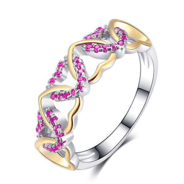 female fashion double color ring creative color inlay zircon winding heart-shaped ring 10pcs/lot, Slivery;golden
female fashion double color ring creative color inlay zircon winding heart-shaped ring 10pcs/lot, Slivery;golden