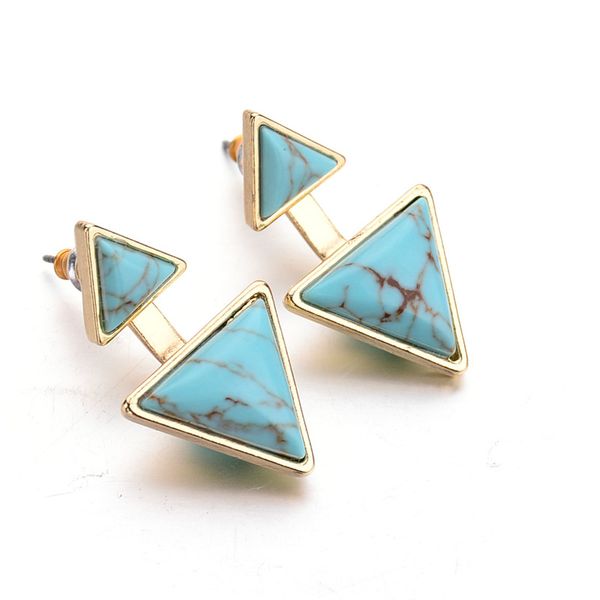 vintage gold color triangle white green turquoise marble natural stone charms earrings jewelry for women, Silver
vintage gold color triangle white green turquoise marble natural stone charms earrings jewelry for women, Silver