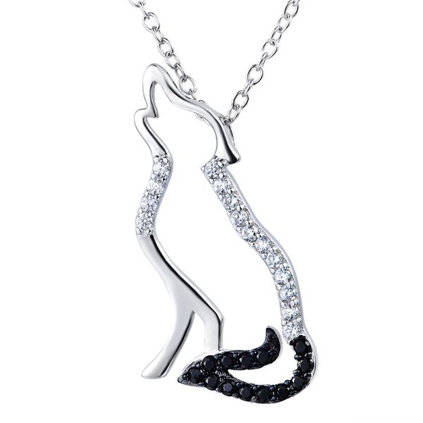 925 sterling silver necklace with black white cubic zirconia wolf design pendants for men and women christmas gift jewelry, Blue;slivery
925 sterling silver necklace with black white cubic zirconia wolf design pendants for men and women christmas gift jewelry, Blue;slivery