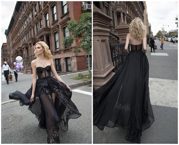 inbal dror black wedding dresses a line split sweetheart neck appliques illusion bridal gowns floor length custom made wedding dress, White
inbal dror black wedding dresses a line split sweetheart neck appliques illusion bridal gowns floor length custom made wedding dress, White