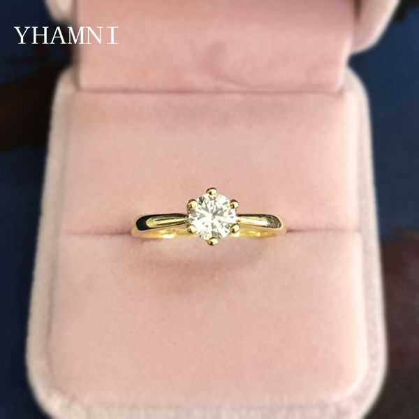 YHAMNI Original 100% 925 Sterling Silver Rings Gold Color Cubic Zirconia Diamant Band Engagement Rings Jewelry For Women JR040
YHAMNI Original 100% 925 Sterling Silver Rings Gold Color Cubic Zirconia Diamant Band Engagement Rings Jewelry For Women JR040