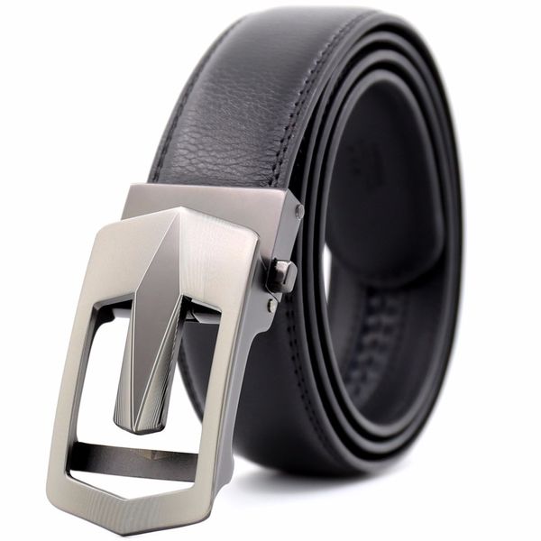 

kaweida fashion men's hollow alloy automatic buckle waist belt cow genuine leather belt for men metal business casual, Black;brown