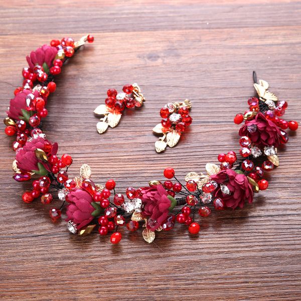 1 set elegant red flower gold leaf wedding pearl hair piece crystal beads bridal headband for women accessories jewelry, Golden;white
1 set elegant red flower gold leaf wedding pearl hair piece crystal beads bridal headband for women accessories jewelry, Golden;white
