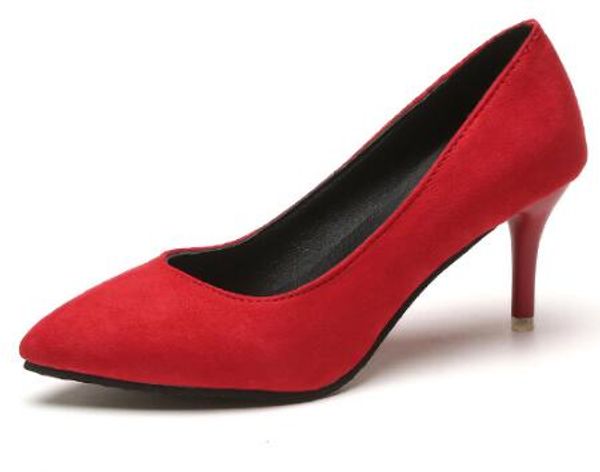 Spring high-heeled Korean women's shoes fine with pointed shallow mouth sexy wedding shoes suede work professional shoes LEIKUAN
Spring high-heeled Korean women's shoes fine with pointed shallow mouth sexy wedding shoes suede work professional shoes LEIKUAN