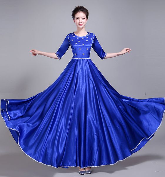 2018 choir hosts evening party dress grand stage dress women's long flamenco dance costume, Black;red
2018 choir hosts evening party dress grand stage dress women's long flamenco dance costume, Black;red