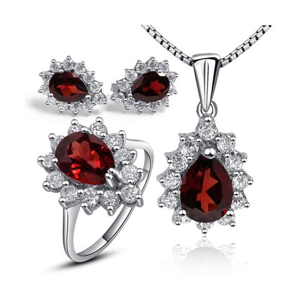 fashion water drop shape silver gemstone jewelry sets natural garnet ring pendant necklace earrings solid 925 silver garnet set, Black
fashion water drop shape silver gemstone jewelry sets natural garnet ring pendant necklace earrings solid 925 silver garnet set, Black