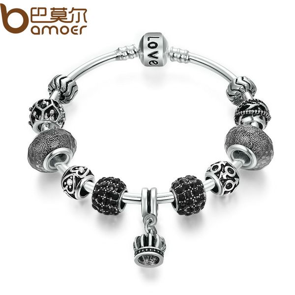 whole salebamoer vintage silver color crown pendant & black murano beads bracelets & bangles for women diy jewelry pa3091
whole salebamoer vintage silver color crown pendant & black murano beads bracelets & bangles for women diy jewelry pa3091
