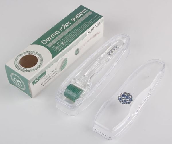 drs 192 needles derma roller with clear handle and green roller head real needle with retail package.
drs 192 needles derma roller with clear handle and green roller head real needle with retail package.