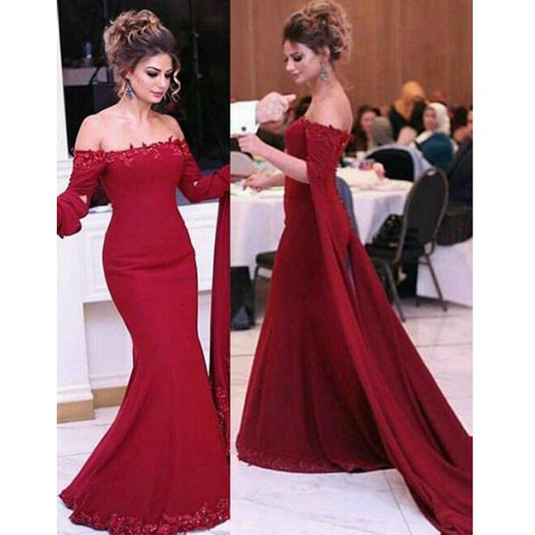 charming long sleeve evening dress long mermaid prom dress with appliques dresses party evening dress, Black;red
charming long sleeve evening dress long mermaid prom dress with appliques dresses party evening dress, Black;red