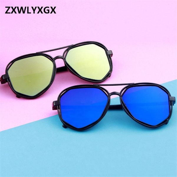 

2018 new fashion goggle small frame polygon clear lens sunglasses men brand vintage sun glasses hexagon metal frame uv400, White;black