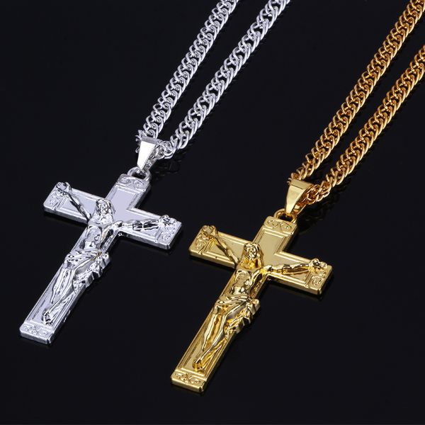 Gold Silver Color Hiphop Necklace Steet Fashion Mens Jesus Cross Pendant Necklace Hip-hop Gift for Christmas Jewelry
Gold Silver Color Hiphop Necklace Steet Fashion Mens Jesus Cross Pendant Necklace Hip-hop Gift for Christmas Jewelry
