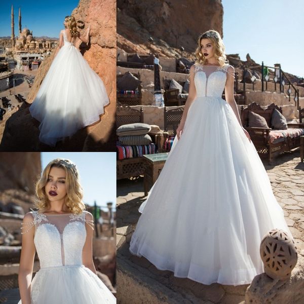 2020 ball gown wedding dresses bateau neck lace appliques bridal gowns backless sleeveless sweep train plus size wedding dress, White
2020 ball gown wedding dresses bateau neck lace appliques bridal gowns backless sleeveless sweep train plus size wedding dress, White