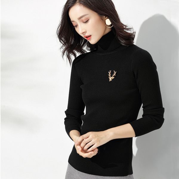 elasticity slim solid knitted sweater women 2018 sweet flat turtleneck female pullover korean autumn winter casual girl sweater, White;black
elasticity slim solid knitted sweater women 2018 sweet flat turtleneck female pullover korean autumn winter casual girl sweater, White;black