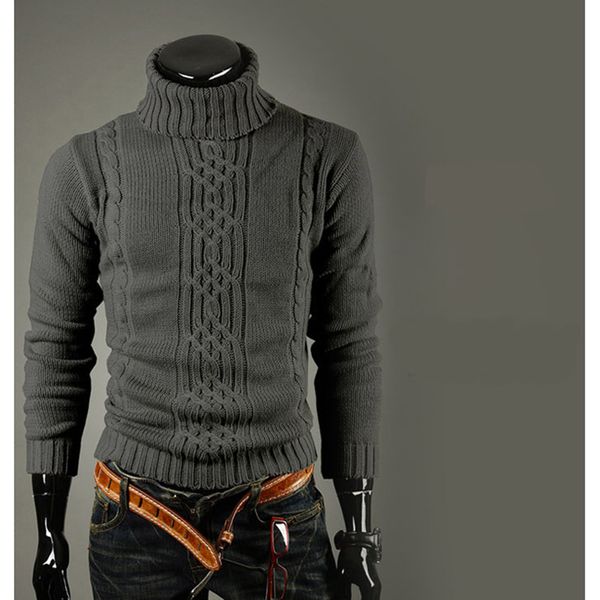 cotton knitted solid color sweater long sleeve turtleneck men's sweater, White;black
cotton knitted solid color sweater long sleeve turtleneck men's sweater, White;black