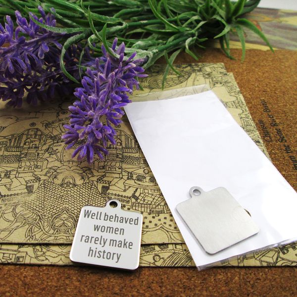 40pcs--"well behaved women rarely make history"stainless steel charms more style for choosing diy charms pendants for necklace, Bronze;silver
40pcs--"well behaved women rarely make history"stainless steel charms more style for choosing diy charms pendants for necklace, Bronze;silver