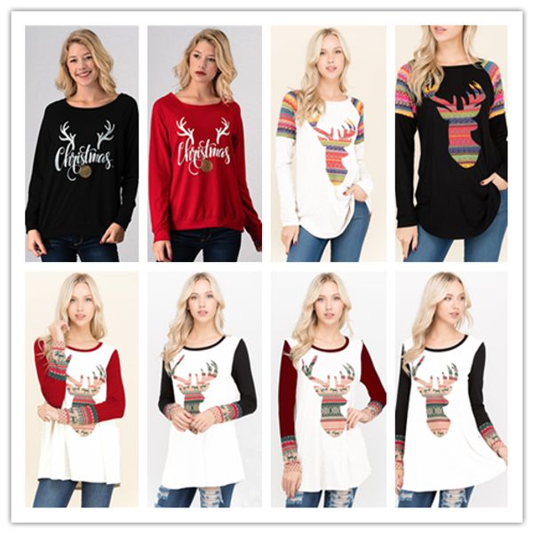 12 styles christmas t-shirt women plaid shirts deer printing long sleeve blouse loose casual tees print blusas women designer tshirts, Black
12 styles christmas t-shirt women plaid shirts deer printing long sleeve blouse loose casual tees print blusas women designer tshirts, Black