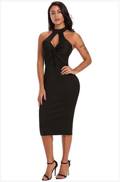 women summer knee length nightclub wear ladies black red twist front halter bodycon midi dress vestidos size s l dlm610169, Black;gray
women summer knee length nightclub wear ladies black red twist front halter bodycon midi dress vestidos size s l dlm610169, Black;gray