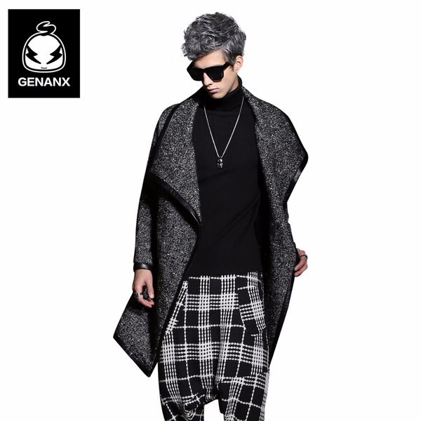 genanx brand long style woollen coat men's fashion grey coat loose male turn-down collar wool overcoat size m-xxl, Black
genanx brand long style woollen coat men's fashion grey coat loose male turn-down collar wool overcoat size m-xxl, Black