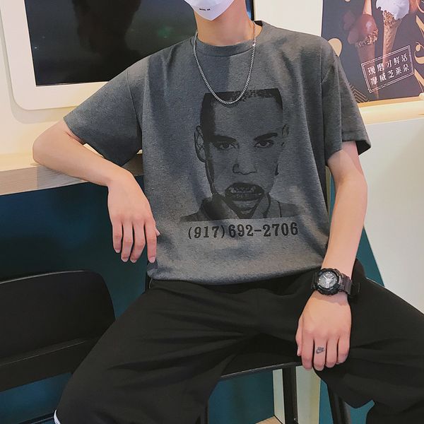 2018 summer men's fashion t-shirts character printing round collar cotton casual clothes short sleeve loose ing, White;black
2018 summer men's fashion t-shirts character printing round collar cotton casual clothes short sleeve loose ing, White;black