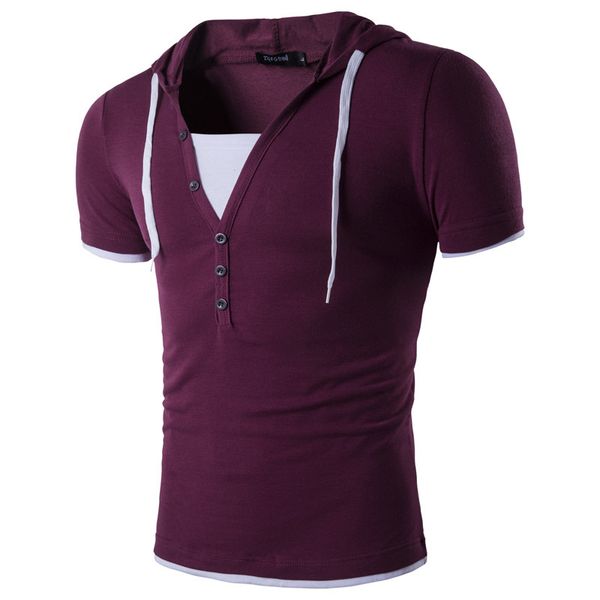 Fashion Hooded T-shirt Men's Flase Two Patchwork With Button Shirts Man Casual T-shirt M-2XL Size
Fashion Hooded T-shirt Men's Flase Two Patchwork With Button Shirts Man Casual T-shirt M-2XL Size