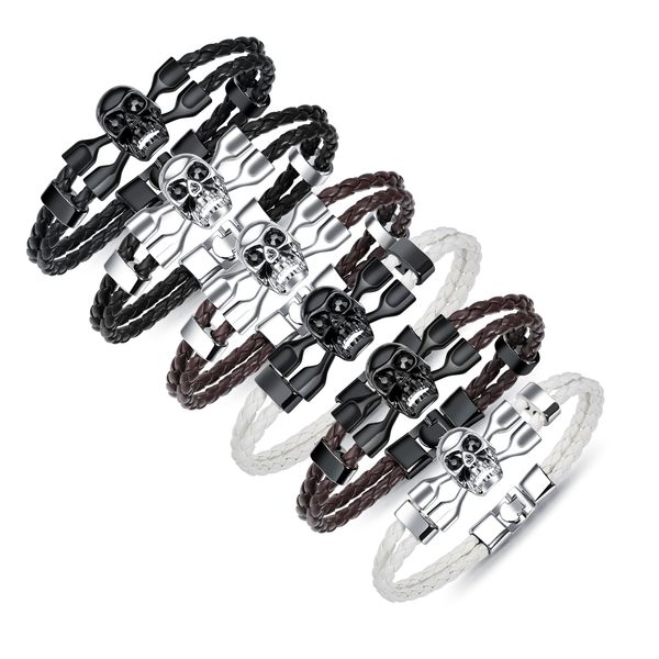 многослойные тканые коричневый черный белый веревка кожа braceletsbangle панк череп скелет браслет для мужчин мода ювелирные изделия ph1262, Black
многослойные тканые коричневый черный белый веревка кожа braceletsbangle панк череп скелет браслет для мужчин мода ювелирные изделия ph1262, Black