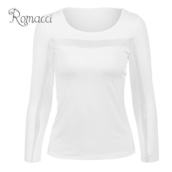romacci 4xl 5xl плюс размер женская футболка модные футболки с длинным рукавом для женщин sheer mesh insert футболки футболки femme повседне, White
romacci 4xl 5xl плюс размер женская футболка модные футболки с длинным рукавом для женщин sheer mesh insert футболки футболки femme повседне, White